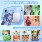 Barn Camera Instant Print Color Photo, Front Rear Dual Selfie, 1080P HD Video for 3-12, Blue, #
