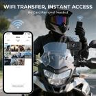 2.7K motorsykkel dashkamera med 140° vidvinkel, innebygd WiFi, USB-strøm, nødlås, 3 typer feste, Kentfaith