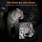 Natbrillesyn 4K videooptagelse, 300m IR natbrillesynsområde, 5-20X zoom med PIP-tilstand, nulkalibreringskorn, Kentfaith