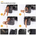 Retrokameran olkahihnat, säädettävä kaulahihna, joka sopii kaikkiin järjestelmäkameroihin (Nikon Canon Sony Pentax) Klassinen ruskea kudottu