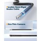 K&F industrielt endoskop inspektionskamera med dobbelt linse 1080P HD-endoskop, 5,5 mm slangekamera-endoskop med metalkabel og 4,3' IPS-hardskærm, 8 LED-lys Hydro-kamera, mænds gadgets 20M(65,6FT) hårdtråd