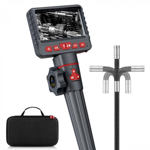 K&F Industrial Endoscope Dual Lens Inspection Camera 1080P HD Endoscope 4,3-tommer skærm 360° Justerbar linse 8,5 mm kabel inklusive 32G hukommelseskort 5m kabel