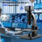 2000X digitaalinen mikroskooppi, 500 W pikseliä, HD Visual WiFi digitaalinen mikroskooppi, kannettava elektronimikroskooppi 11 LED-valolla, iOS ja Android Windows MacOS yhteensopiva