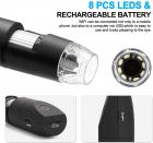 WiFi ja USB digitaalinen mikroskooppi, 1000X zoom, 1080P Full HD, korkeussäädettävällä jalustalla, minimikroskooppi lapsille 8 LED-valolla, matkapuhelimeen, Android, PC Windows, iPhone, iOS, Mac