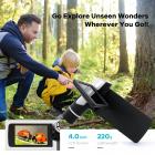 Kädessä pidettävä digitaalinen mikroskooppi, kannettava aikuisten ja lasten mikroskooppi 4" LCD-näytöllä, 8 himmennettävää LED-lamppua, elektroninen FHD-videomikroskooppi, Windows Mac -yhteensopiva musta