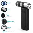 Kädessä pidettävä digitaalinen mikroskooppi, kannettava aikuisten ja lasten mikroskooppi 4" LCD-näytöllä, 8 himmennettävää LED-lamppua, elektroninen FHD-videomikroskooppi, Windows Mac -yhteensopiva musta