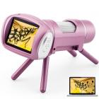 AD012 kannettava lasten mikroskooppi, lasten mikroskooppi 2 tuuman LCD-näytöllä, Windows PC -yhteensopiva opetuslelu, sopii sisäkäyttöön, ulkokäyttöön, ikä 5+ (vaaleanpunainen)