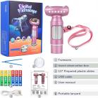 AD012 kannettava lasten mikroskooppi, lasten mikroskooppi 2 tuuman LCD-näytöllä, Windows PC -yhteensopiva opetuslelu, sopii sisäkäyttöön, ulkokäyttöön, ikä 5+ (vaaleanpunainen)