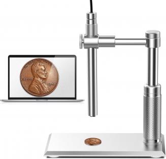 DM101 digitalt USB-mikroskopkamera, 500x forstørrelse, kan se hele mønten, understøtter foto/video, inspektionsendoskop med justerbart LED-lys, pc-kompatibel