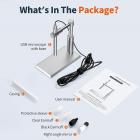 DM101 digitalt USB-mikroskopkamera, 500X forstørrelse, kan se hele mynten, støtte foto/video, inspeksjonsendoskop med justerbart LED-lys, PC-kompatibel