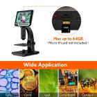 LCD Digital Microscope, 7" IPS Display, 1080P, 50X-2000X Magnification Biological Microscope, With Dual Lenses, 11 Adjustable LED Lights, 12MP Camera, Compatible With Windows/Mac OS