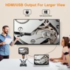 7 tommer digitalt mikroskop, 50x-1000X forstørrelse, understøtter HDMI-udgang, kan tage billeder og videoer, digitalt mikroskop med metalstativ, 12MP ultra-præcision kamerasensor, kompatibel med Windows/Mac