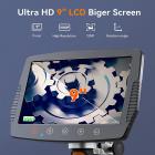 9 tums LCD digitalmikroskop, 1000X förstoringsmyntmikroskop med 12MP kamera, mikrosvetsmikroskop för vuxna, trådbunden fjärrkontroll, Windows/Mac OS-kompatibel