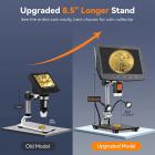 9 tums LCD digitalmikroskop, 1000X förstoringsmyntmikroskop med 12MP kamera, mikrosvetsmikroskop för vuxna, trådbunden fjärrkontroll, Windows/Mac OS-kompatibel