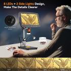 9 tums LCD digitalmikroskop, 1000X förstoringsmyntmikroskop med 12MP kamera, mikrosvetsmikroskop för vuxna, trådbunden fjärrkontroll, Windows/Mac OS-kompatibel