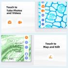 Biologinen mikroskooppi 9 tuuman IPS-näytöllä - kolminkertainen linssi 100X, 600X, 1200X aikuisten digitaalinen mikroskooppi kosketusohjauksella, 24 megapikselin resoluutio, Windows/Mac OS -yhteensopiva