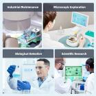 Biologinen mikroskooppi 9 tuuman IPS-näytöllä - kolminkertainen linssi 100X, 600X, 1200X aikuisten digitaalinen mikroskooppi kosketusohjauksella, 24 megapikselin resoluutio, Windows/Mac OS -yhteensopiva