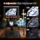 P110 digitaalinen kolikkomikroskooppi, 4,3" näyttö, 1080P korkea resoluutio ja 2 megapikseliä, 50X-1000X suurennus 8 säädettävällä LED-valolla, nostettava pöytä aikuiselle, kannettava lapsimikroskooppi