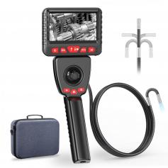 360° Articulating Borescope 6mm Endoscope Inspection Camera 4 Way Industrial Snake Camera with 6 LED lights for Automotive Aircraft Pipeline House Inspection 6.6FT Cable