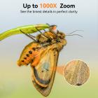 4,3" LCD digitalt mikroskop, 50X-1000X forstørrelse, USB mikroskop til voksne og børn med 8 justerbare LED'er, Windows/Mac iOS kompatibel