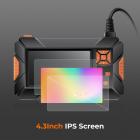 Tredobbelt objektiv industriboreskop, 4,3 tommer skærminspektionskamera med 8+2 LED-lys, 1080P kloakkamera, IP67 vandtæt dræningskamera til bilvedligeholdelse 32 GB kort Kabellængde 10m/32,8ft