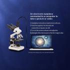 Samle tre øyeoptiske mikroskop, størrelse 40X-5000X, med elektronisk øyebit og mekanisk stadion, WF10x og WF25x øyedeler, Abbe kondenser