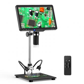 Microscopio Digital de 10,1 Pulgadas con Lente Polarizadora Mejorada para Imágenes Ultra HD 1080P, Aumento 50X-1600X, Sensor CMOS Sony de 24MP, Salida HDMI/USB