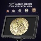 10,1-tums HDMI högupplöst IPS-skärm professionellt högupplöst digitalt mikroskop, 50-1600X förstoring, pekdimming, kapabel att ta bilder och spela in, med trådlös infraröd fjärrkontroll, kompatibel med PC