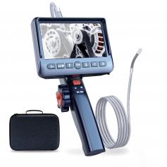 Petit Endoscope de 0,15"/3,9 mm, Caméra Serpent Articulée Bidirectionnelle à Écran Partagé de 5", Caméra d'Inspection avec Lumière pour la Mécanique Automobile et Domestique - 9,8 pieds Kentfaith 