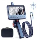 K & F Concept Dual-Lens Articulating Borescope, 5'' split screen endoskop kamera med 0.33in / 8.5mm tovejs artikuleret slange kamera, inspektionskamera med lys til automobil hjemmemekanik-9.8FT
