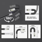 K & F Concept Dual-Lens Articulating Borescope, 5'' split screen endoskop kamera med 0.33in / 8.5mm tovejs artikuleret slange kamera, inspektionskamera med lys til automobil hjemmemekanik-9.8FT