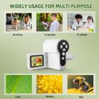 Digital mikroskop til børn, 1000X håndholdt mikroskop med 6 justerbare LED lys, 2'' LCD skærm Mini bærbar børn mikroskop USB til pc til børn 8-12, 32GB SD-kort herunder