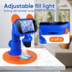 Kädessä käytettävä digitaalinen mikroskooppi 4" LCD-näytöllä, 1500X taskumikroskooppi lapsille LED-valoilla, kannettava mikroskooppi aikuisille.Mukana valokuva- ja videotoiminto