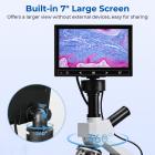 Biologinen yhdistemikroskooppi 0-50 ℃ / 32-122 ℉ vakiolämpötila 7" näyttö 40X-2500X