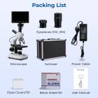 Biologinen yhdistemikroskooppi 0-50 ℃ / 32-122 ℉ vakiolämpötila 7" näyttö 40X-2500X