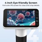 Digital handhållen mikroskop med 4" IPS skärm avtagbar bas 1000X förstoring