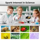 Digital handhållen mikroskop med 4" IPS skärm avtagbar bas 1000X förstoring