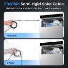 5m / 16.4ft lille inspektionskamera med 1080P billede 2600mAh batteri 8 LED lys