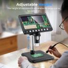 Digitalt mønt mikroskop 7" LCD skærm 1200X forstørrelse 1080P billede