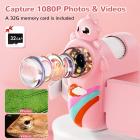 Bärbart Barnmikroskop med 1000X Förstoring 8 Justerbara lysdioder 32G-Kort för åldrarna 3-12