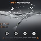 Borescope inspektion kamera med dobbelt 1080P objektiver 4,5" skærm 8mm / 0,32" slank sonde IP67 vandtæt