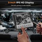 3 mm / 0.12" industrielt boreskop inspektionskamera med lys 180 ° 2-vejs artikulering