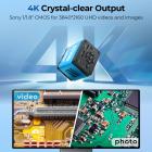 Trinokulär stereomikroskop med 4K digitalt okular, 3,5x-45x förstoring, 144 stycken LED-lampor, 0,5x CTV-adapter, Kentfaith