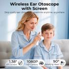 Digital Otoskop med 1,38 tommer skærm 1080P Ørekamera 90° foldbart inspektionshoved til børn voksne kæledyr Kentfaith