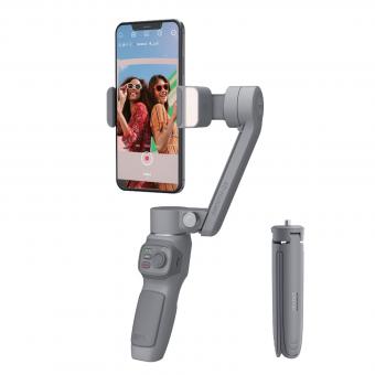 Estabilizador de cardan Zhiyun SMOOTH-Q3 para smartphone Android Phone iPhone Zhiyun q Pólo de cardan portátil de 3 eixos com luz de preenchimento LED de tripé para Tiktok Kit de vídeo Vlog do YouTube Rastreamento de rosto/objeto