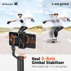 Hohem iSteady X 3 assi Gimbal Stabilizzatore per Smartphone - Hohem Leggero Gimbal Telefono Pieghevole con Avvio Automatico Dolly-Zoom Time Lapse, Gimbal Portatile per iPhone 12 Pro Max/11/Xs Max/Samsung