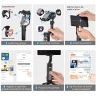Hohem iSteady X 3 assi Gimbal Stabilizzatore per Smartphone - Hohem Leggero Gimbal Telefono Pieghevole con Avvio Automatico Dolly-Zoom Time Lapse, Gimbal Portatile per iPhone 12 Pro Max/11/Xs Max/Samsung