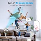 Valkoinen Hohem iSteady V2 -älypuhelimen gimbal-vakain AI-seurantatunnistimella, 3-akselinen kevyt taitettava puhelimen vakain, jossa on ensimmäinen