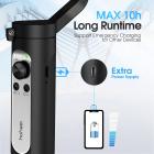 Hohem iSteady X2 (musta) 3 Axis Gimbal-vakain älypuhelimelle - Kädessä pidettävä puhelinkierukka, jossa on automaattinen etäkäynnistys Dolly Zoom -taitettava kardaani iPhone 12 11 Pro Max Samsung S20:lle YouTube-vlogille