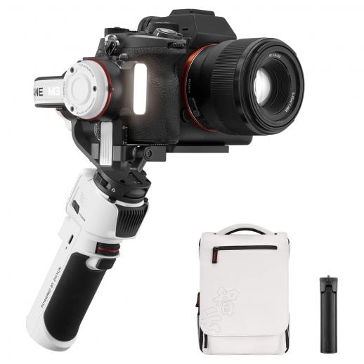 Zhiyun Crane M3 Combo treakset håndholdt kardanstabilisator, kompatibel med Sony A6600, A6100, RX100, Fuji X-T10, X-T3, Canon M50, M5, M6, G7 X II, for Gopro Hero10/9/8 5 /6 / 7, iPhone 13 12 XS-Pro Max
